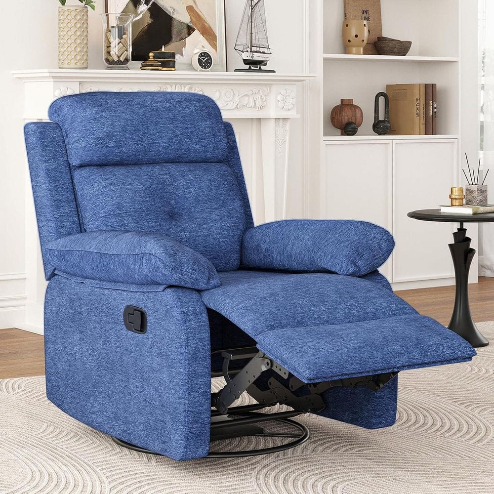 Lirago Blue Foam Recliner with ‎Arm Rest and Cushion, Recliner Sofa for ...