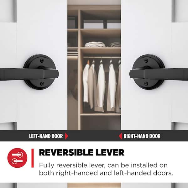 Kwikset Perth Matte Black Reversible Half-Dummy Door Handle 788PHL