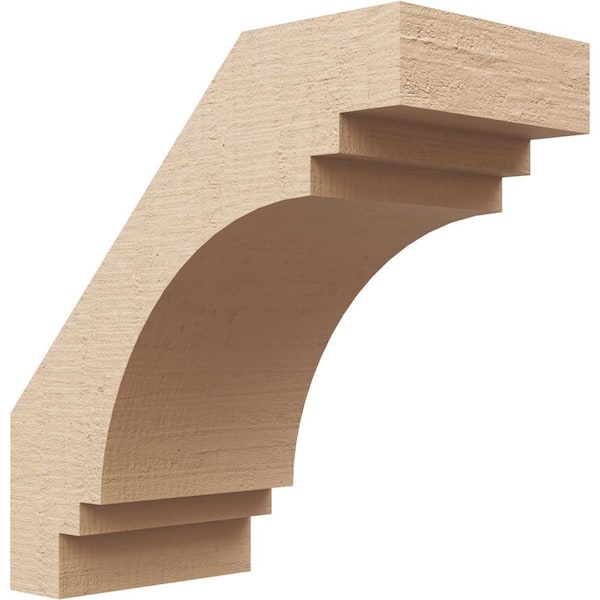 Ekena Millwork 5 in. x 10 in. x 10 in. Pescadero Rough Cedar Woodgrain Timberthane Polyurethane Knee Brace, Primed
