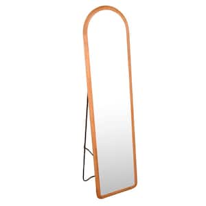 Reatz 16 in. W x 59.5 in. H Solid Wood Frame Yellowish-Brown Arch Full Length Mirror