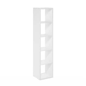 Cubicle 71.93 in. Tall White Wood 5-Cube Bookcase