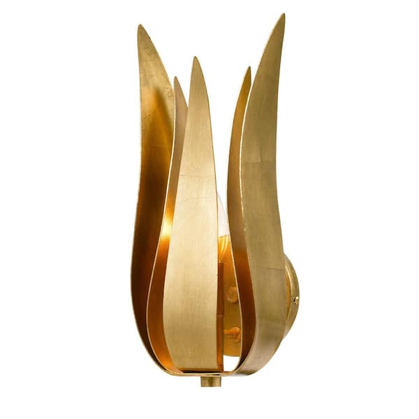 Crystorama Broche 1-Light Antique Gold Wall Sconce