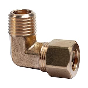 3/8 in. O.D. x 1/4 in. MIP Brass Compression 90-Degree Elbow Fitting (5-Pack)