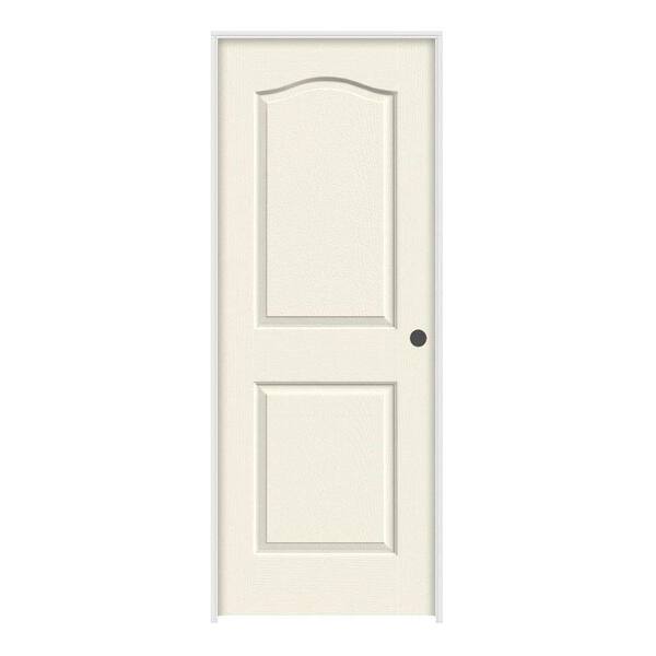 JELD-WEN 32 in. x 80 in. Camden Vanilla Painted Left-Hand Textured Solid Core Molded Composite MDF Single Prehung Interior Door