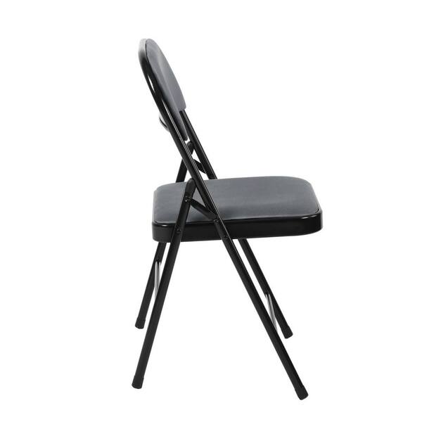 Amucolo Black Plastic Stackable Folding Chairs with Padded Cushion Seat(Set  of 6) FX-CYD0-NNYY - The Home Depot