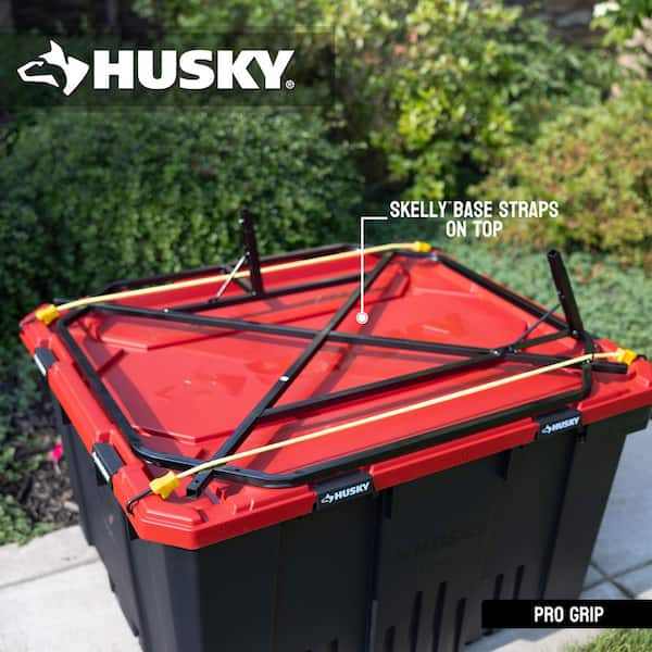 170 Gal. Pro Grip Storage Tote in Black with Red Lid