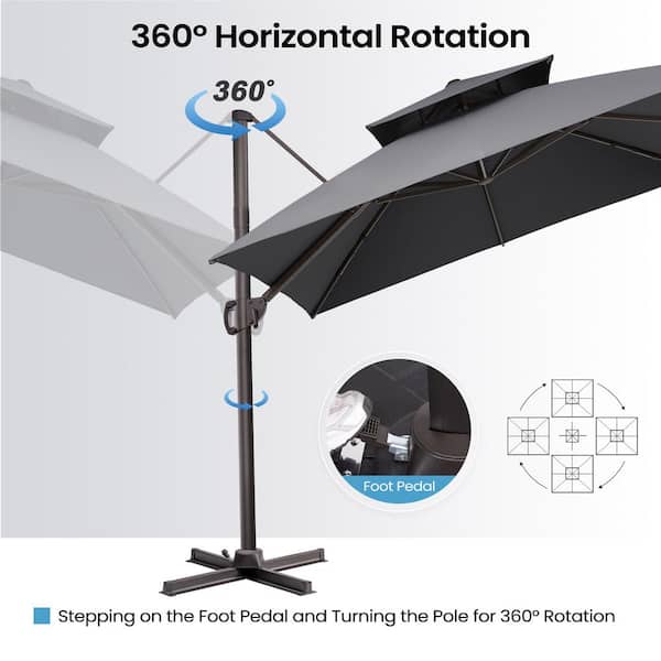 7 white patio umbrella Grosfillex Wooden Market Umbrella, 7 Feet, White