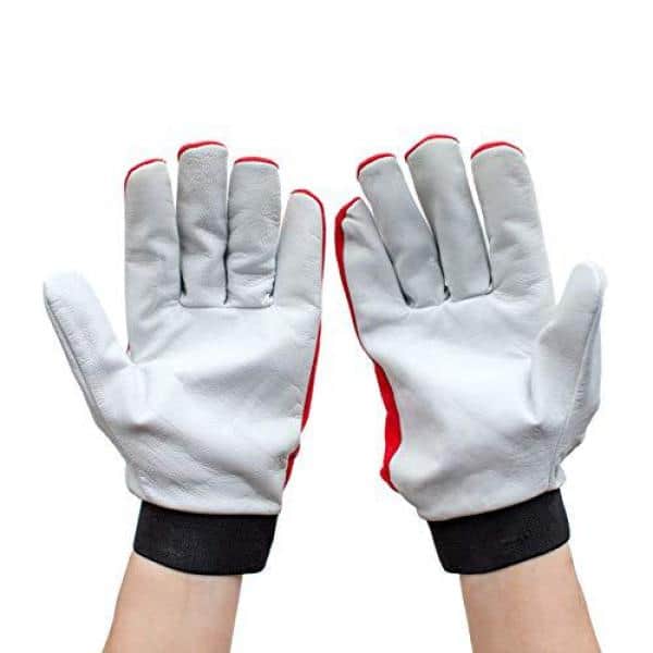 Safe Handler Eco Assembly Gloves | Stretch Fabric for Extra Comfort, Breathable, Secure Hook & Loop Closure, Single Goat Leather Palm, Elastic Fitted