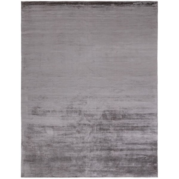 Mirage 9 ft. x 12 ft. Graphite Solid Color Area Rug