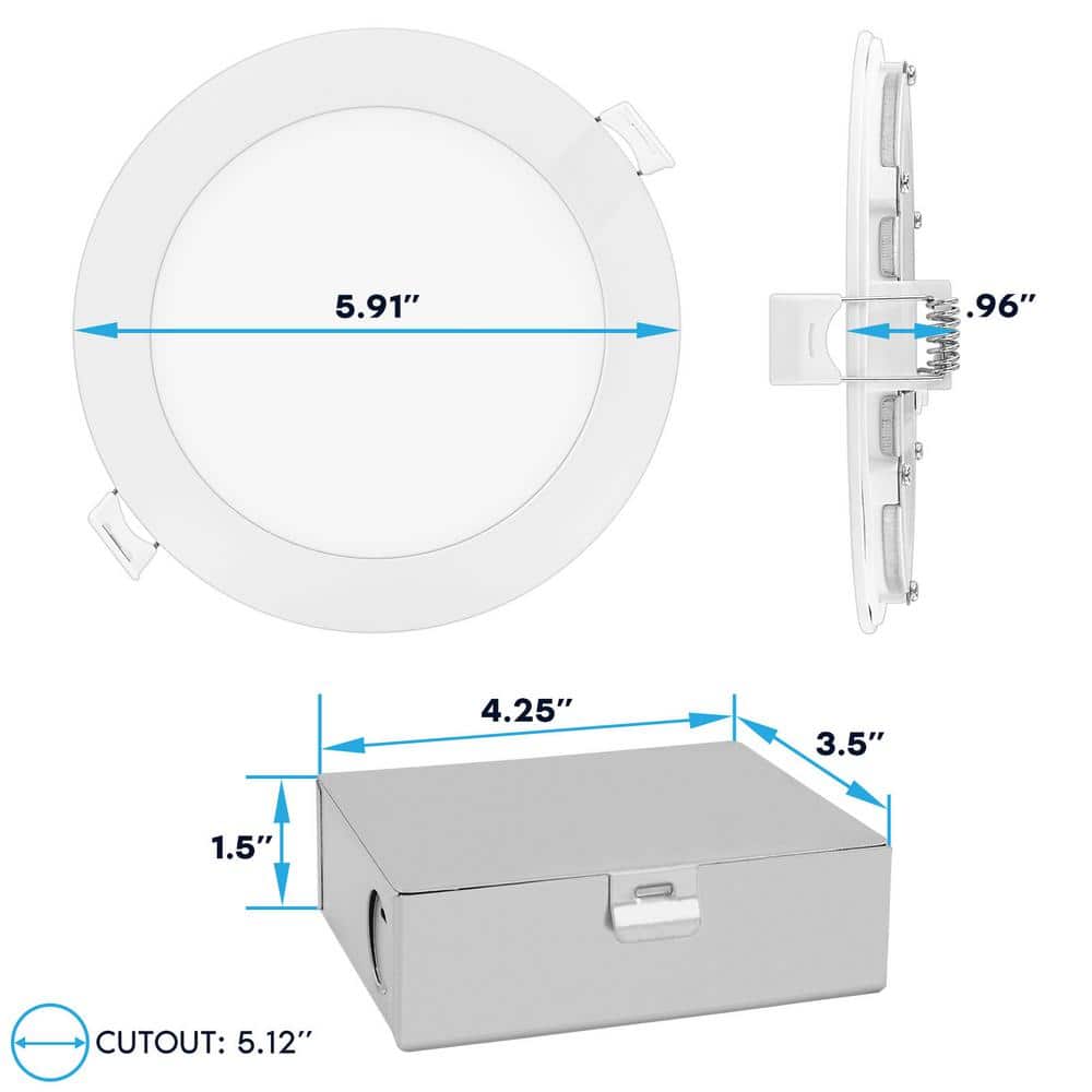 5.91'' White Aluminum LED Recessed Lighting Kit