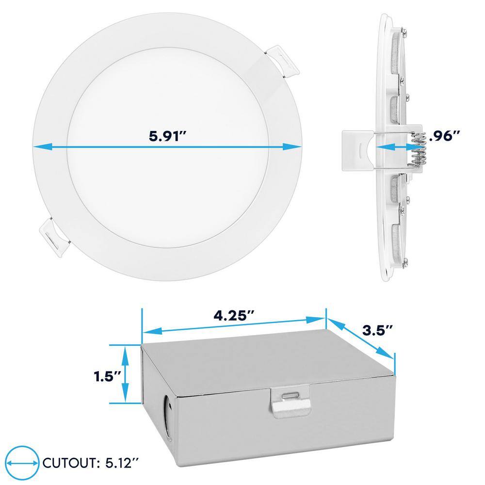 5.91'' Aluminum LED Recessed Lighting Kit with Color Selectable