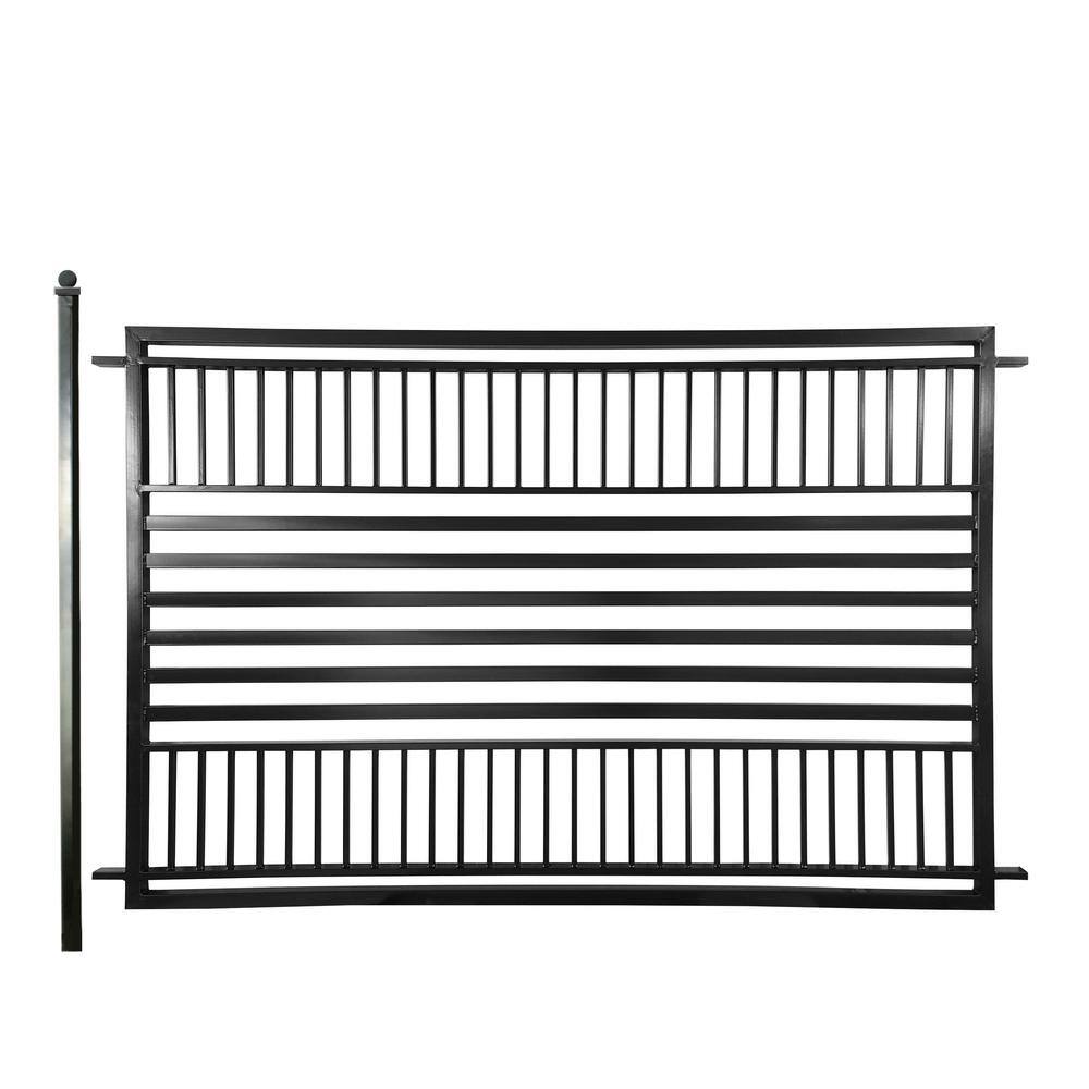 Barcelona Style Black Steel 16 ft Ornamental Fence Panels