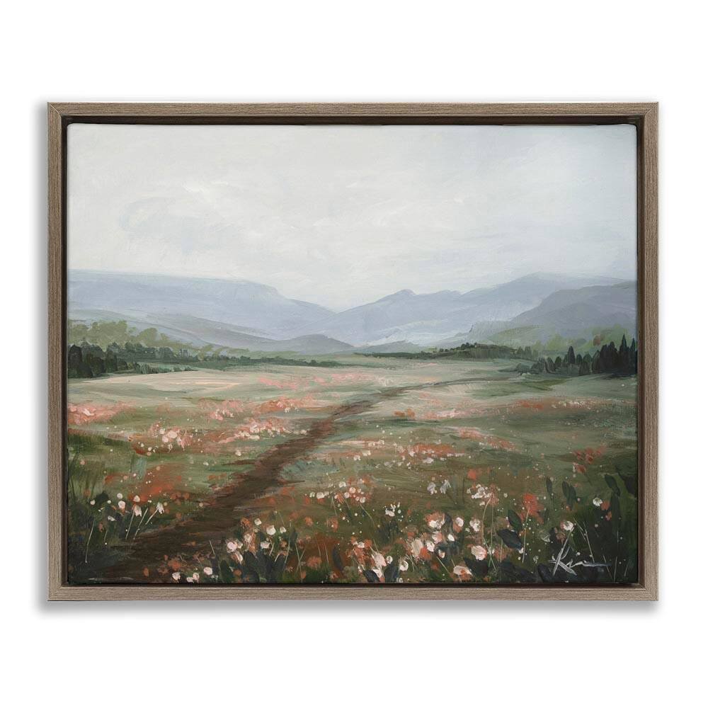 Path Through Rolling Meadow by Lindsay Kivi Fine Art Brown Floater Frame Nature Graphic Art Print 17 in. x 21 in. price history on PriceWatchPro