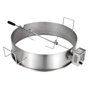 Universal Rotisserie Ring Kit for 22 in. Charcoal Kettle and Other Similar Grills Stainless Steel Kettle Rotisserie Kit