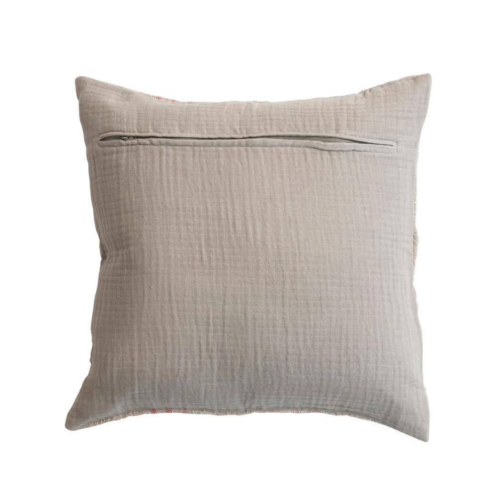 28'' Multicolor Cotton and Linen Plaid Throw Pillow
