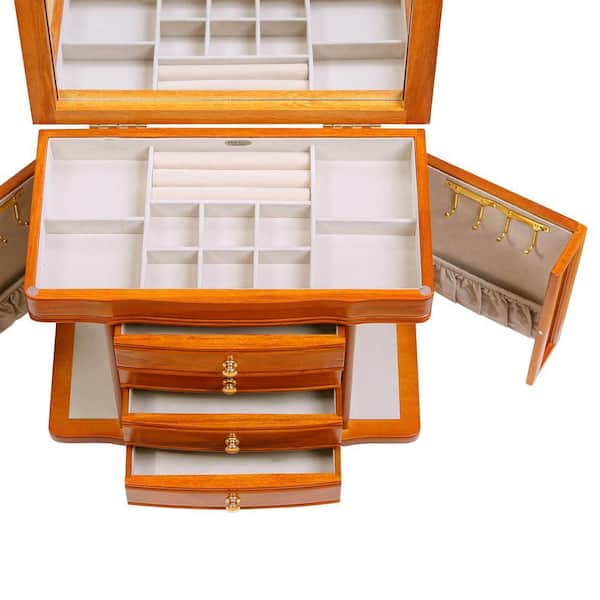 J.G. MONNET & CO. Josephine 木箱入り Mele & Co Josephine Oak Finish Wooden Jewelry Box 0076011 - The