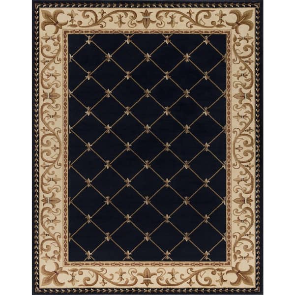 Sensation Border Black 8 ft. x 11 ft. Indoor Area Rug