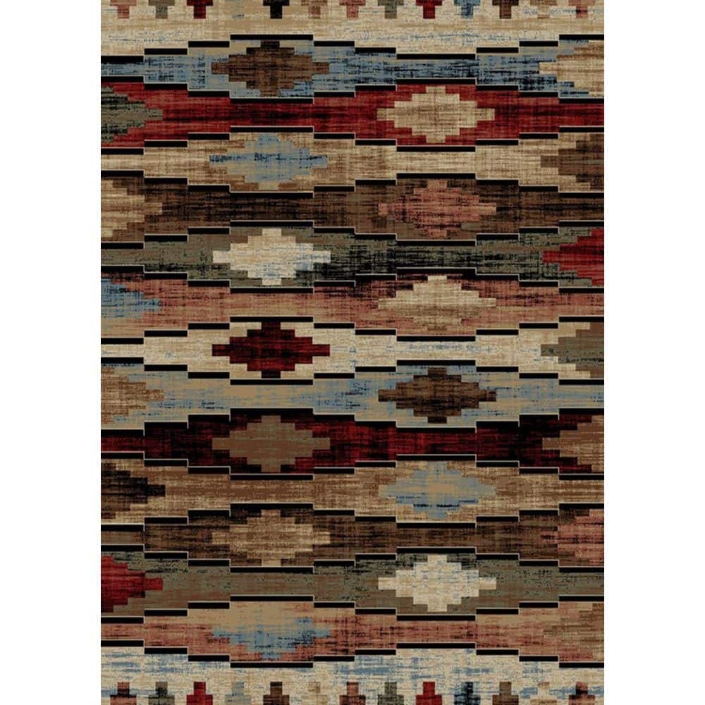 Mayberry Rug American Destination Multi-Colored 5 ft. x 8 ft ...