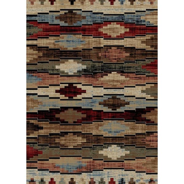 Mayberry Rug American Destination Multi-Colored 8 ft. x 10 ft. Polypropylene Area Rug