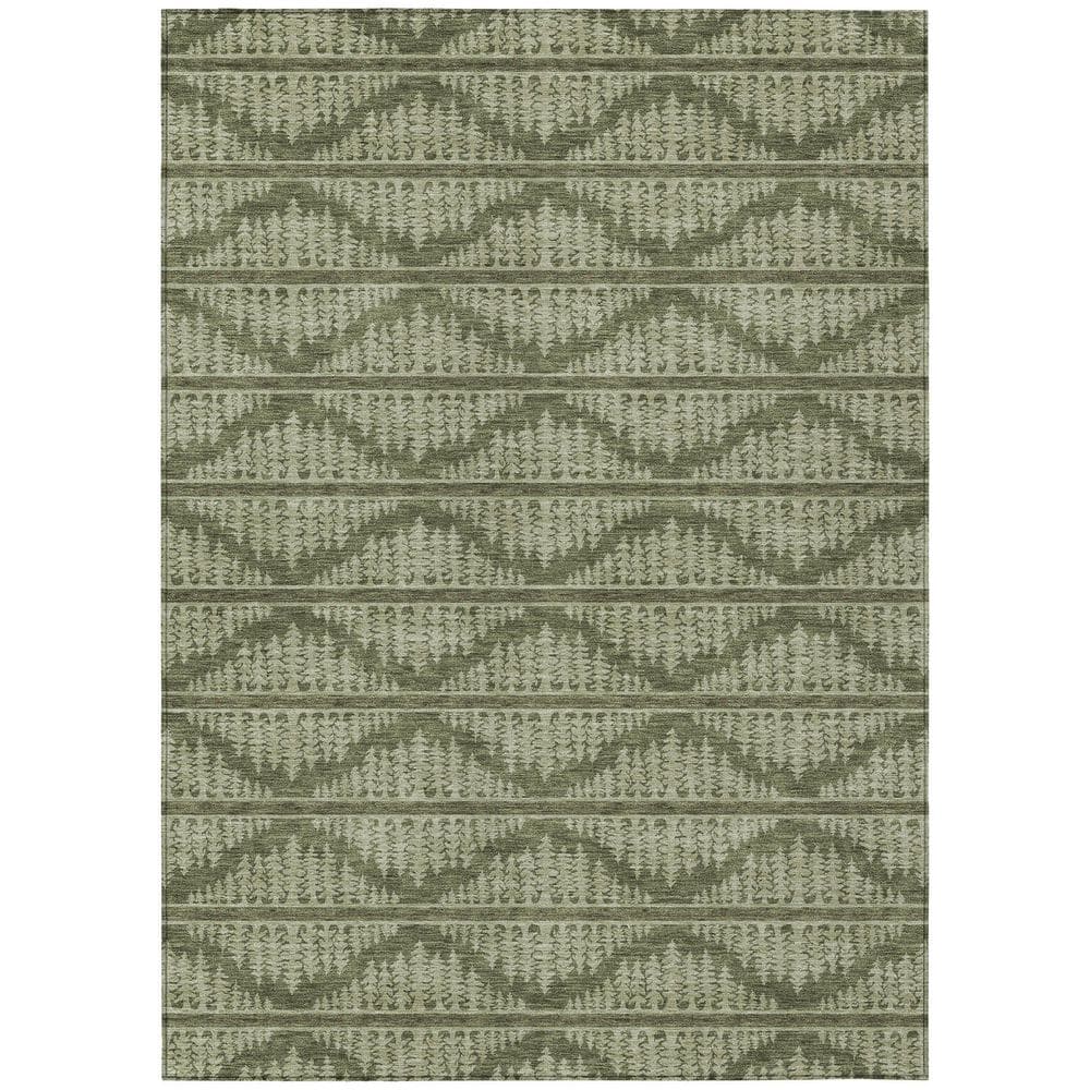 Chantille Machine Washable Indoor/Outdoor Abstract ACN2985 Olive 8 ft. x 10 ft. Area Rug price history on PriceWatchPro