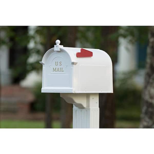 SMALL WHITE LOCKABLE OUTSIDE LETTERBOX LETTER POST MAIL BOX POSTBOX FIXING KIT WALL MOUNTED