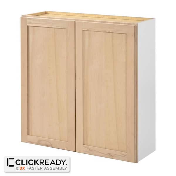36 in. W x 12 in. D x 36 in. H Ready to Assemble Wall Kitchen Cabinet in Unfinished with CLICKREADY Technology