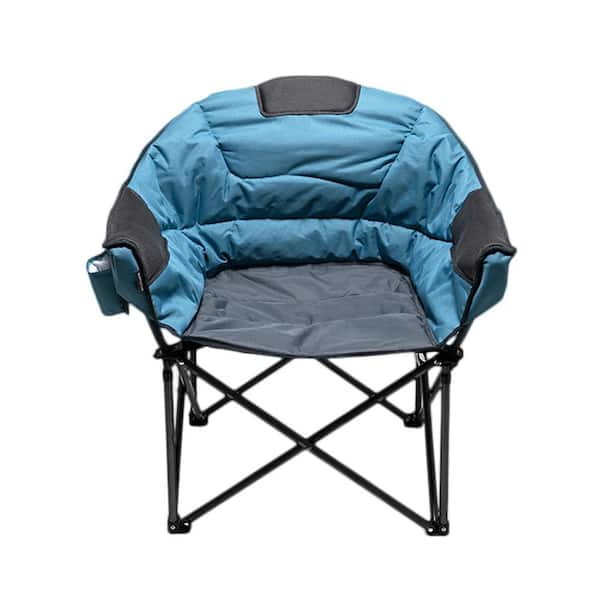 Unbranded Foldable Design Oxford Blue Fabric Patio Chair