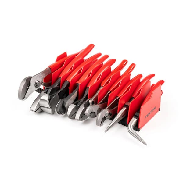 TEKTON 10-Piece Gripping and Cutting Pliers Set with Rack