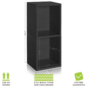 30.2 in. H x 13.4 in. W x 11.2 in. D Black Recycled Materials 2-Cube Organizer