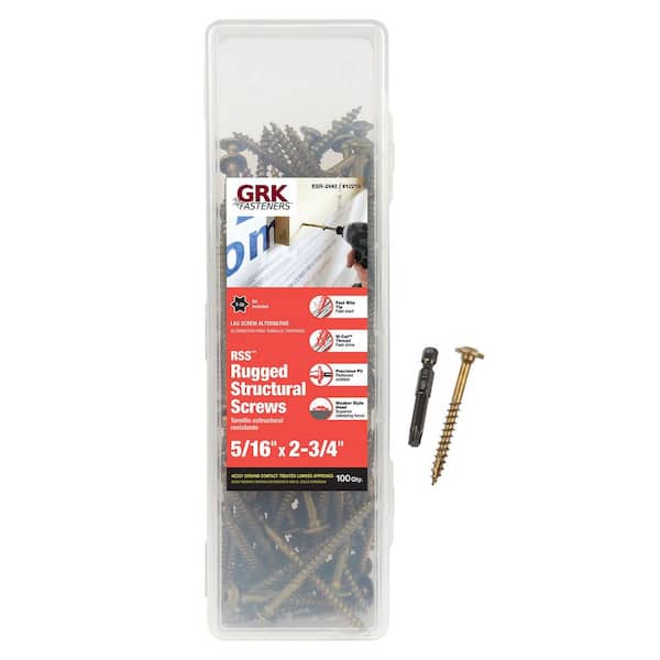 GRK Fasteners 5/16 in. x 2-3/4 in. Star Drive Low Profile Washer Head RSS Structural Alternative Lag Screws (100-Pack)