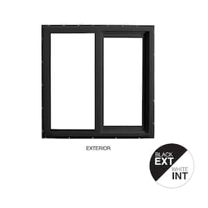 35.5 in. x 35.5 in. Select Series Horizontal Sliding Left Hand Black Vinyl Window with White Int, HPSC Glass and Screen