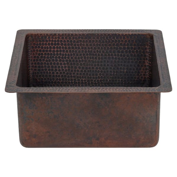 Bronze Copper 16 in. Dual Mount Rectangle Bar Sink