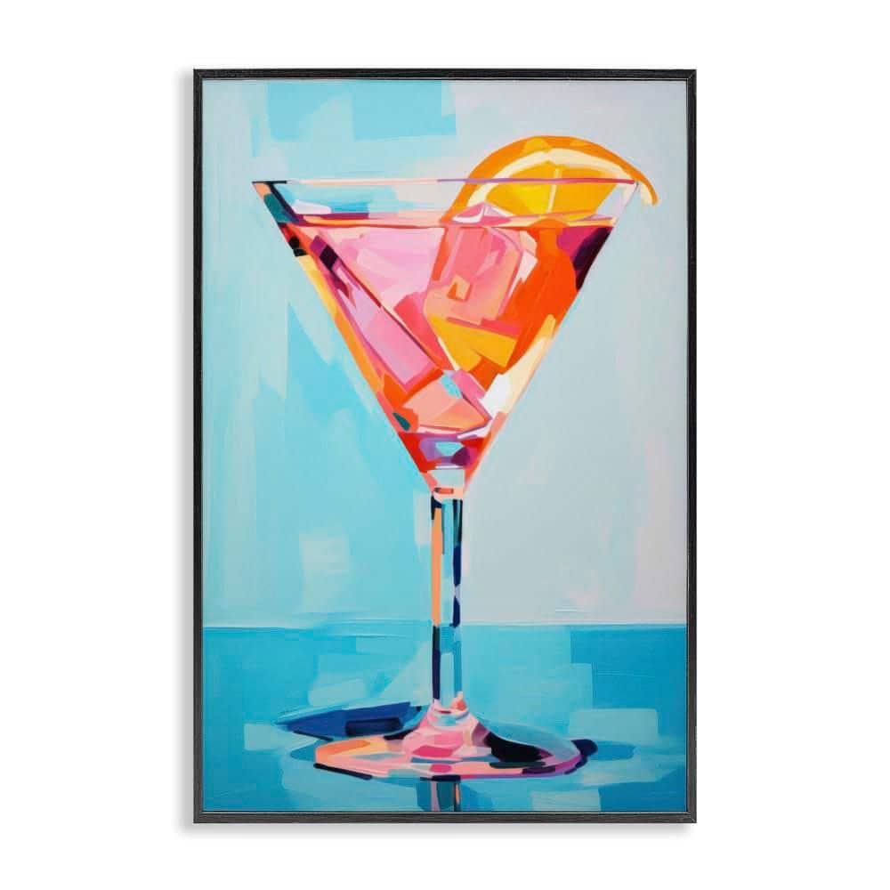 Blue and Pink Martini by LSR Design Studio Black Framed Food Giclee Art Print 30 in. x 20 in. price history on PriceWatchPro