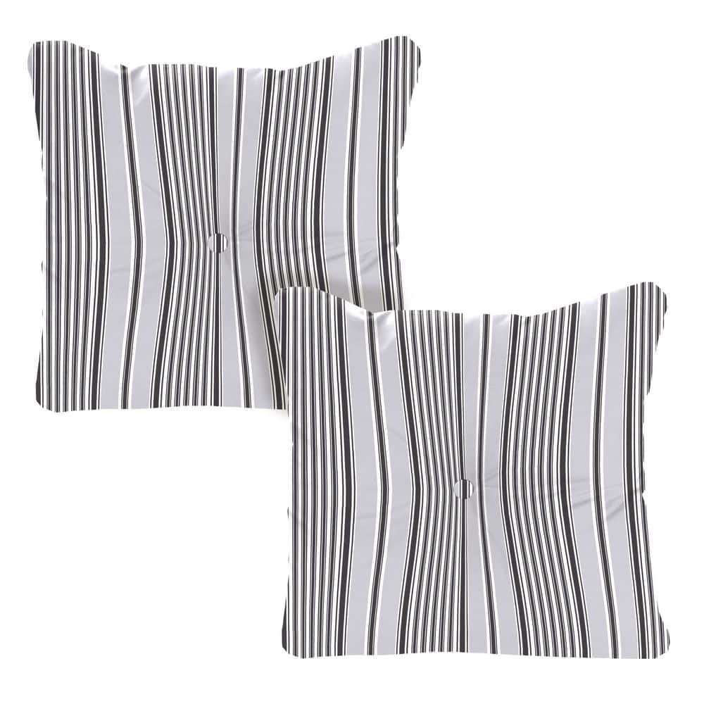 24 in. W x 24 in. H x 5 in. T Square Tufted Outdoor Chair Back Cushion in Worth Black and Grey (2-Pack) price history on PriceWatchPro