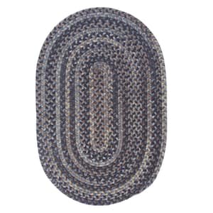 Cage Graphite 3 ft. x 5 ft. Oval Braided Area Rug