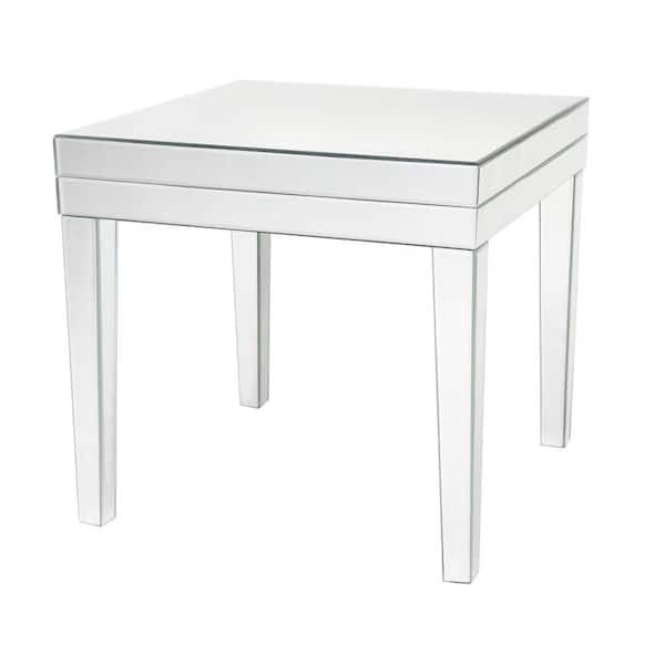 Benjara 22 in. Silver Square Wood End Table with Staight Legs