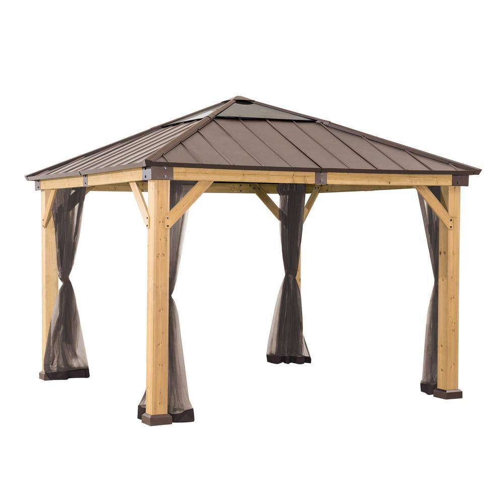 Khaki Polyester Replacement Mosquito Netting for 9x9 ft Wood Gazebo