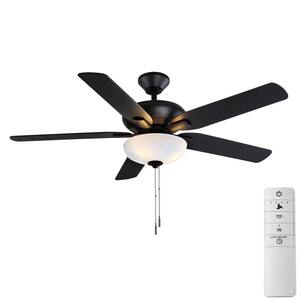 Holly Springs 52 in. Matte Black LED Smart Hubspace Ceiling Fan with Light Kit and Remote Control