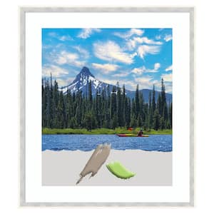Paige White Silver Wood Picture Frame Opening Size 20x24 in. (Matted To 16x20 in.)