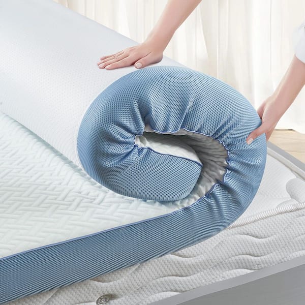 Tahanbath Queen Soft 3 in Cool and Breathable Memory Foam Mattress - Skin-Friendly Nano-Ice Filament Cover