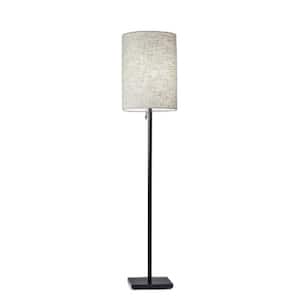 60.5 in. Bronze 1 Light 1-Way (On/Off) Standard Floor Lamp for Liviing Room with Cotton Cylin.der Shade