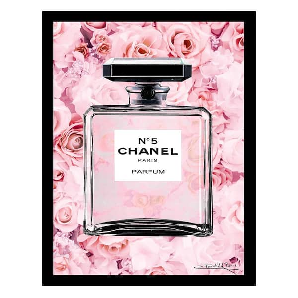 VENICE BEACH Collections Fashion Floral Glam Perfume Bottle by Fairchild Paris 1 Piece Framed Graphic Print 18 in. x 14 in.