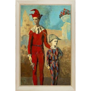 Acrobat and young harlequin by Pablo Picasso Constantine Framed People Oil Painting Art Print 28.5 in. x 40.5 in.