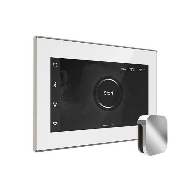 Bliss Steam Shower Control Package with iSteamX Control and Steamhead in White Polished Chrome