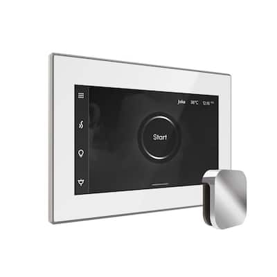 Bliss Steam Shower Control Package with iSteamX Control and Linear Steamhead in White Polished Chrome