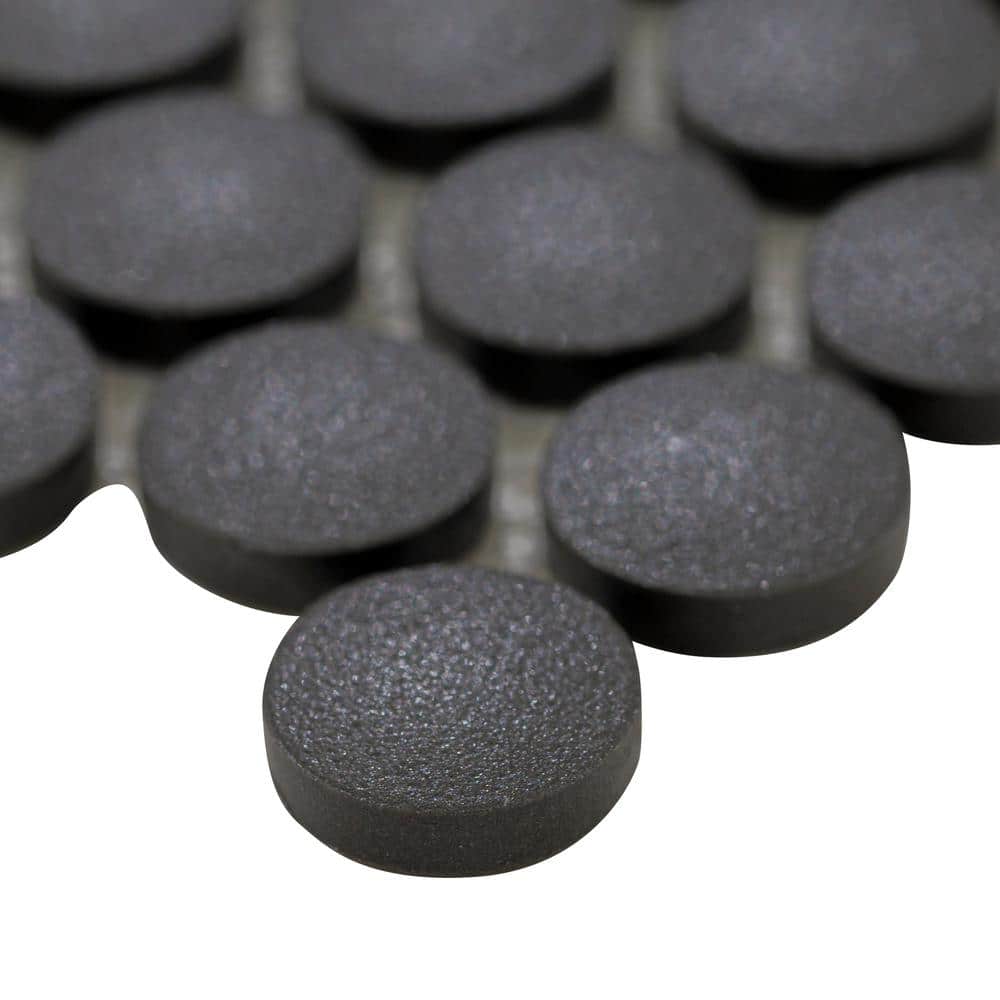 Nero Matte Black Penny Round Porcelain Mosaic Tile 12x13