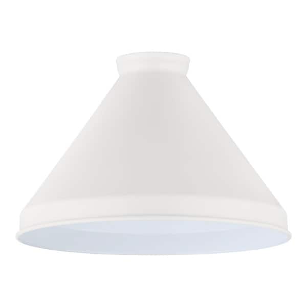 5.9 in. Fitter Small Matte White Metal Cone Pendant Lamp Shade Compatible with 2-1/4 in. Fitter Size