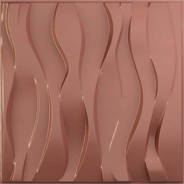 Ekena Millwork 19-5/8-in W x 19-5/8-in H Riverbank EnduraWall Decorative 3D Wall Panel Champagne Pink