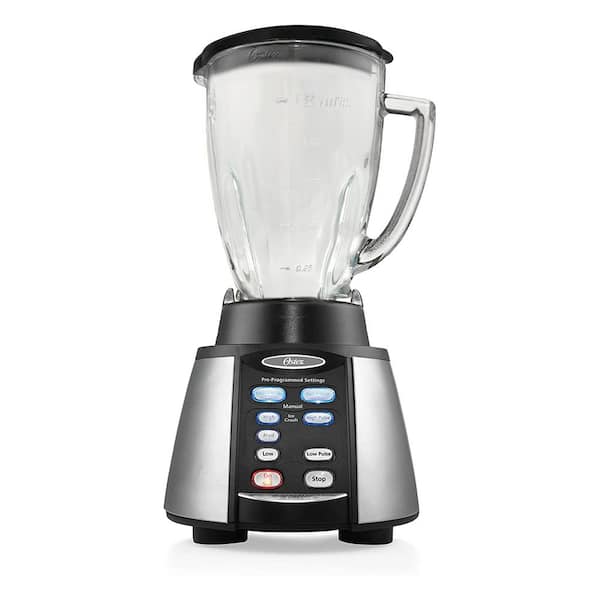 Oster Easy-to-Use 6-Cup Glass Jar Blender, Food Chopper and Ice Crush,  Smoothie Blender, White