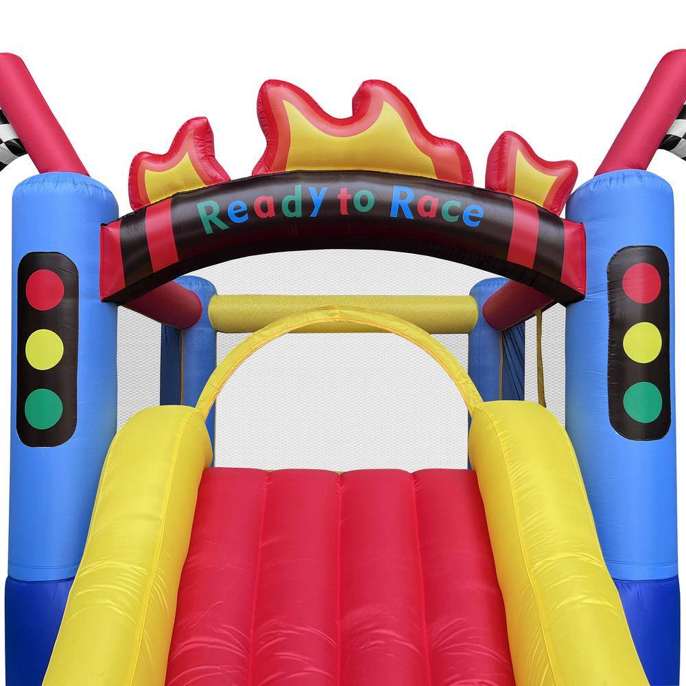 Cloud 9 Race Car Track Inflatable Bounce House with Slide